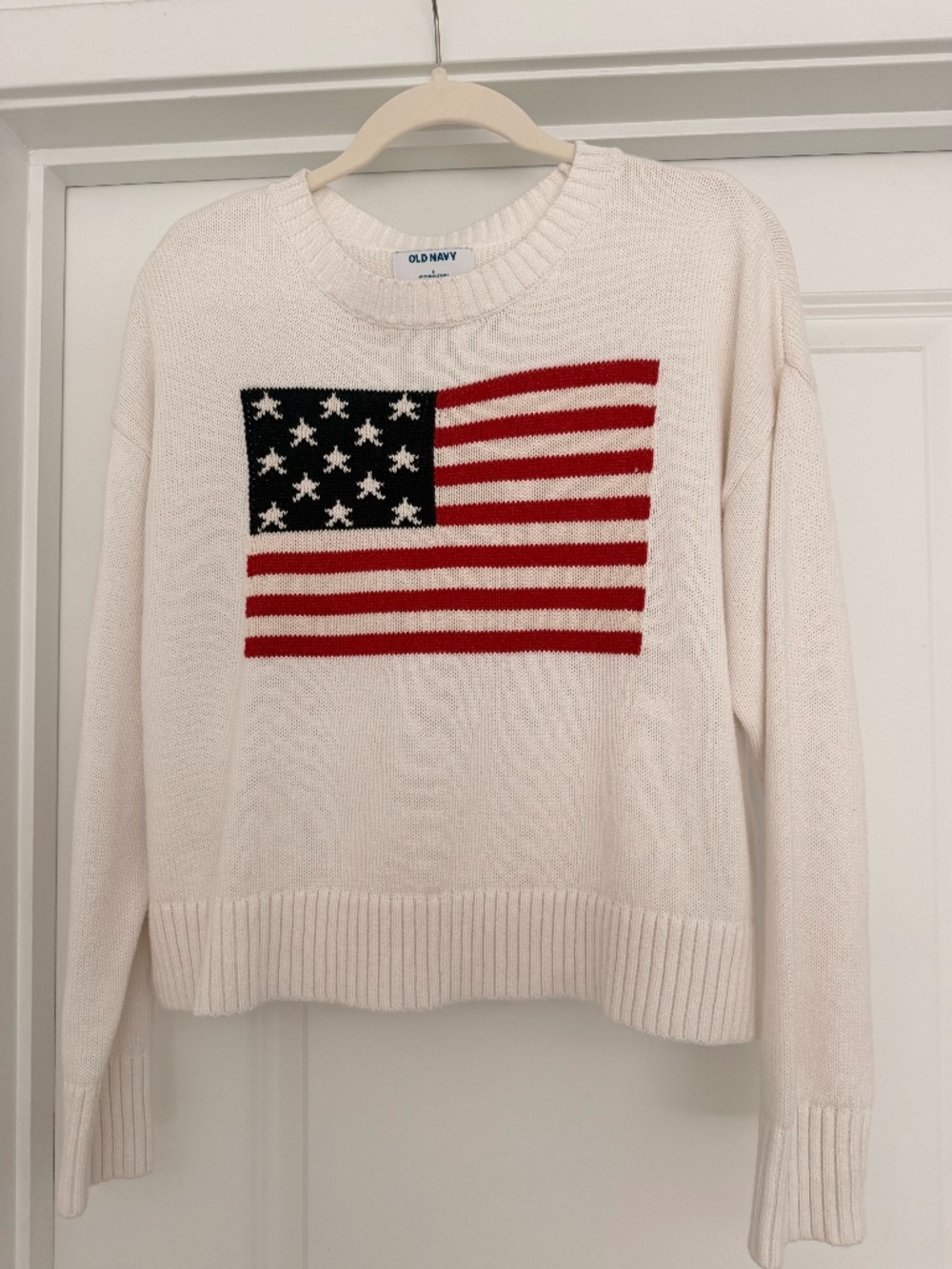Crew-Neck Flag-Graphic Sweater